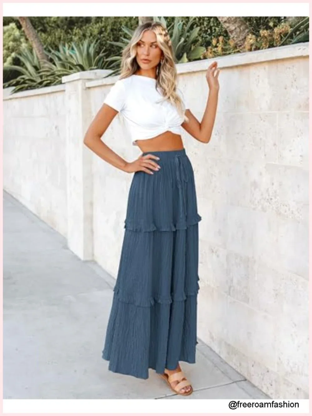 Elegant High Waist Flared A-Line Midi Skirt for Wedding Guest